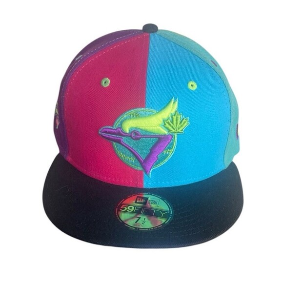 New Era Hat Club Exclusive Toronto Blue Jays WS Patch 59Fifty Fitted Size 7 1/2 - Picture 1 of 10